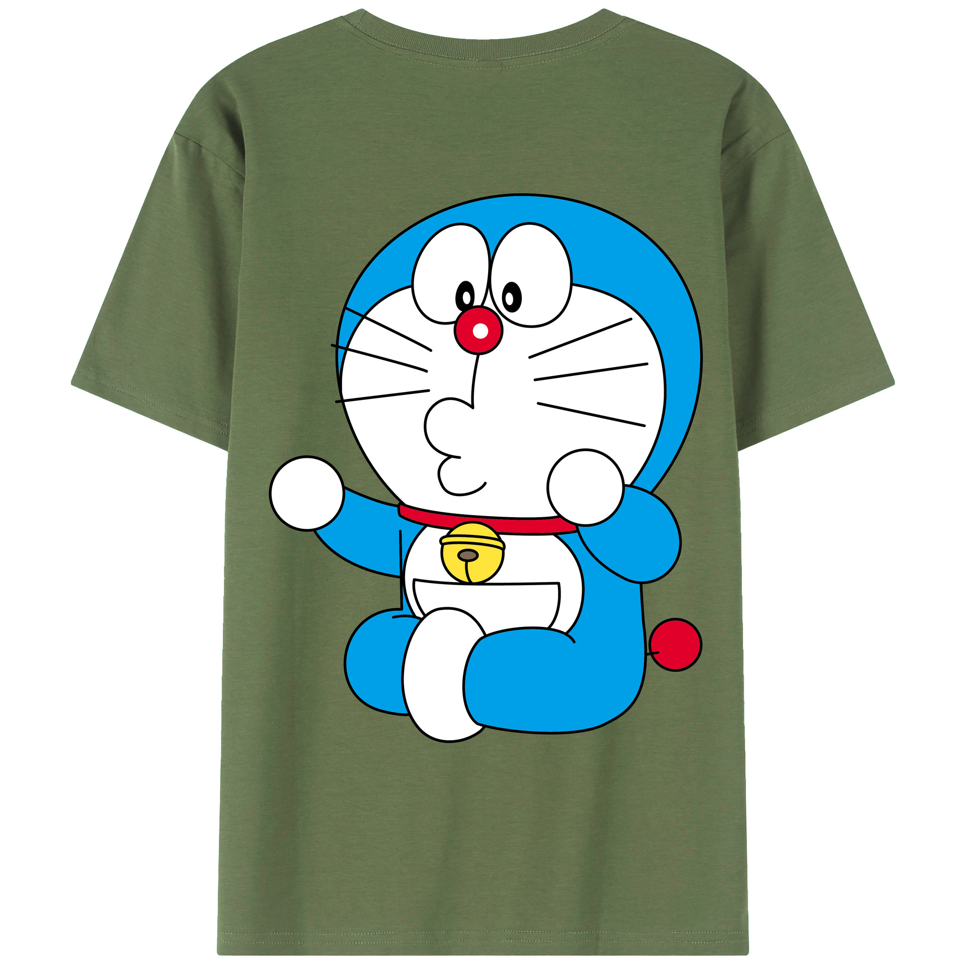 （画像用） ドラえもん Doraemon 綿100％ メンズ半袖Tシャツ（バックプリント） 通気性